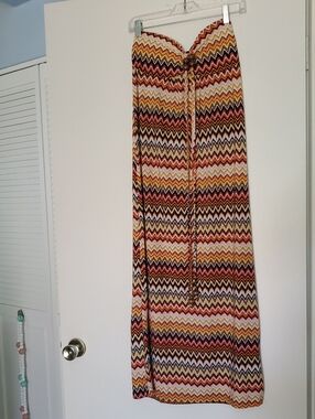 Women's Striped Chevron Maxi Sleeveless Dress in Multi-Color